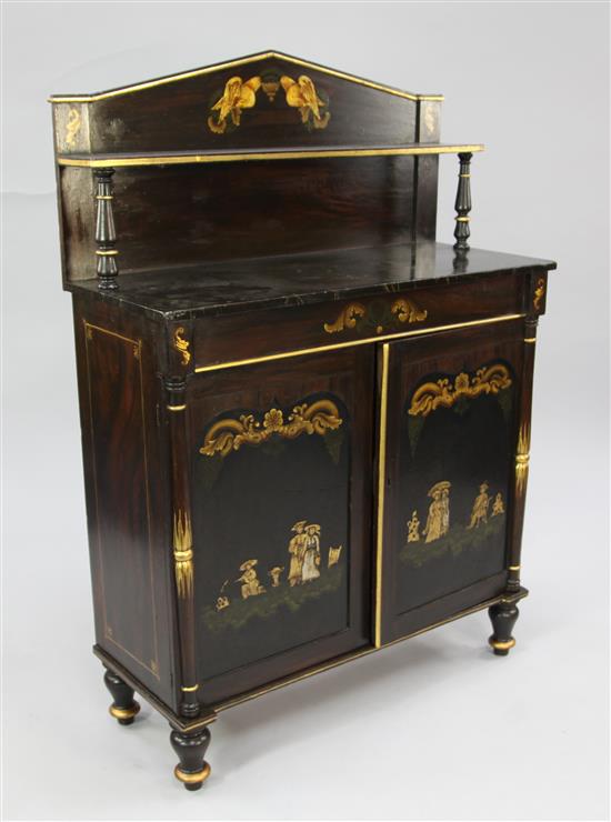A 19th century painted chiffonier, W.3ft